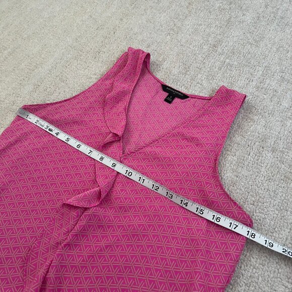 Banana Republic Factory Sleeveless Ruffle Flowy Work Blouse Top S Pink - Picture 6 of 7